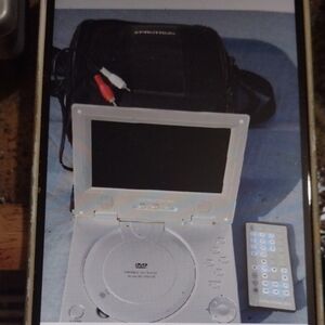 Portable White Portable DVD Player with Remote